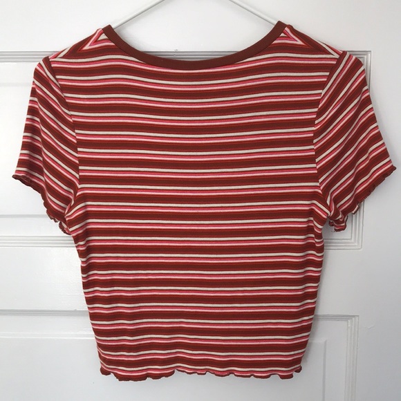 Wild Fable Red Striped Crop Top - Picture 2 of 4